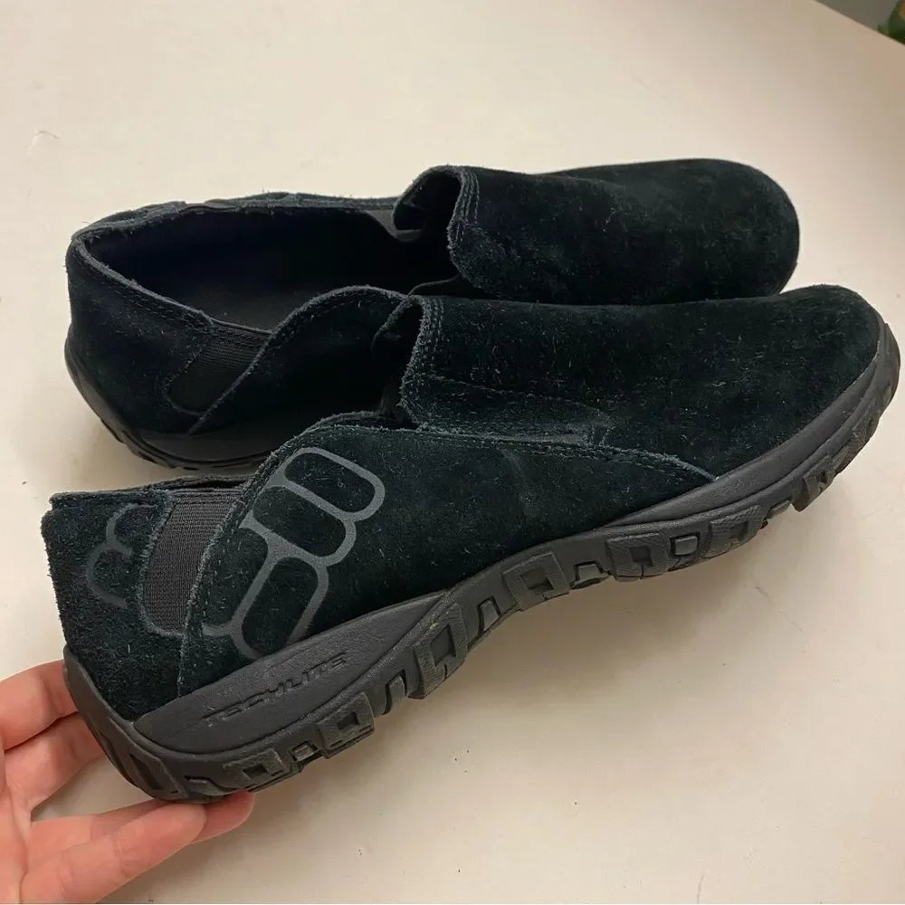 Columbia Techlite black suede leather Pull-On Shoes loafers comfort walking 11